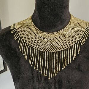 Elegant Gold Fringe Necklace